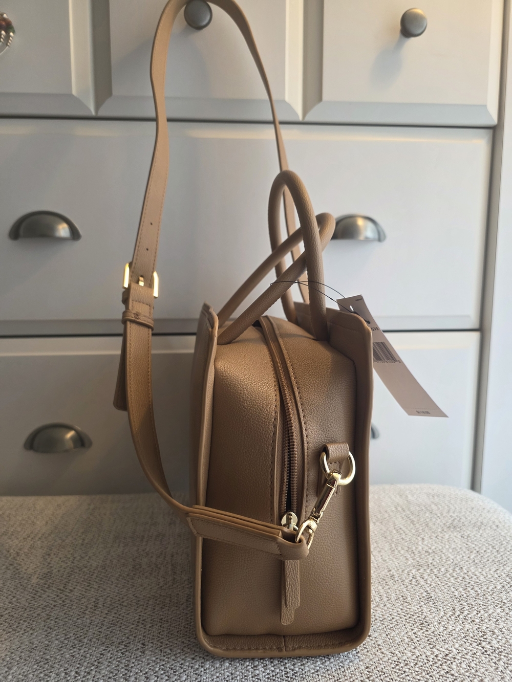 Tommy Hilfiger Tan Structured Satchel Bag - Picture 8 of 11
